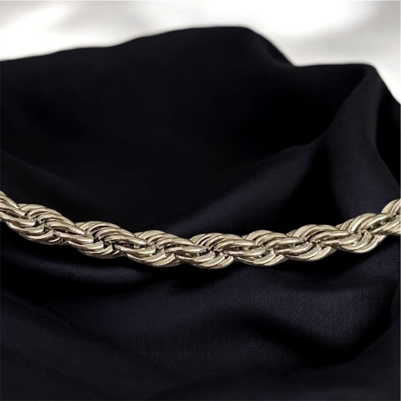 ROPE STAINLESS STEEL 5MM BRACELET- SILVER - 7.5 INCHES IN LENGTH - Picture 2 of 4